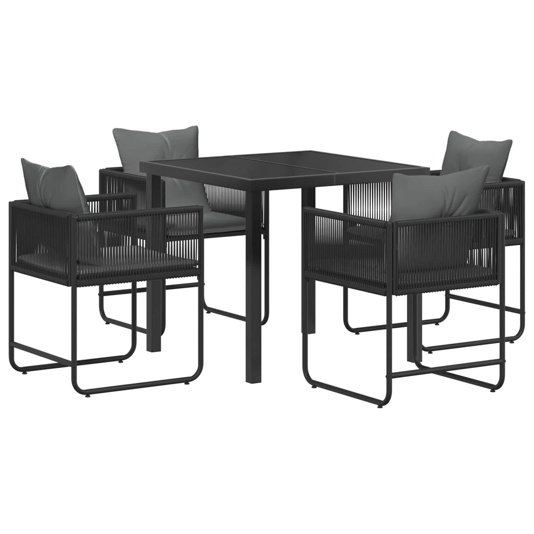 Have Spisebordssæt 5 pcs Sort og Anthracit 80 x 80 x 73 cm
