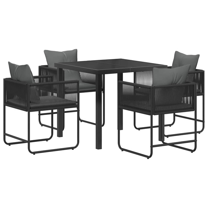 Have Spisebordssæt 5 pcs Sort og Anthracit 80 x 80 x 73 cm