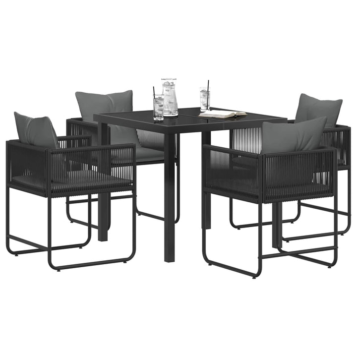 Have Spisebordssæt 5 pcs Sort og Anthracit 80 x 80 x 73 cm