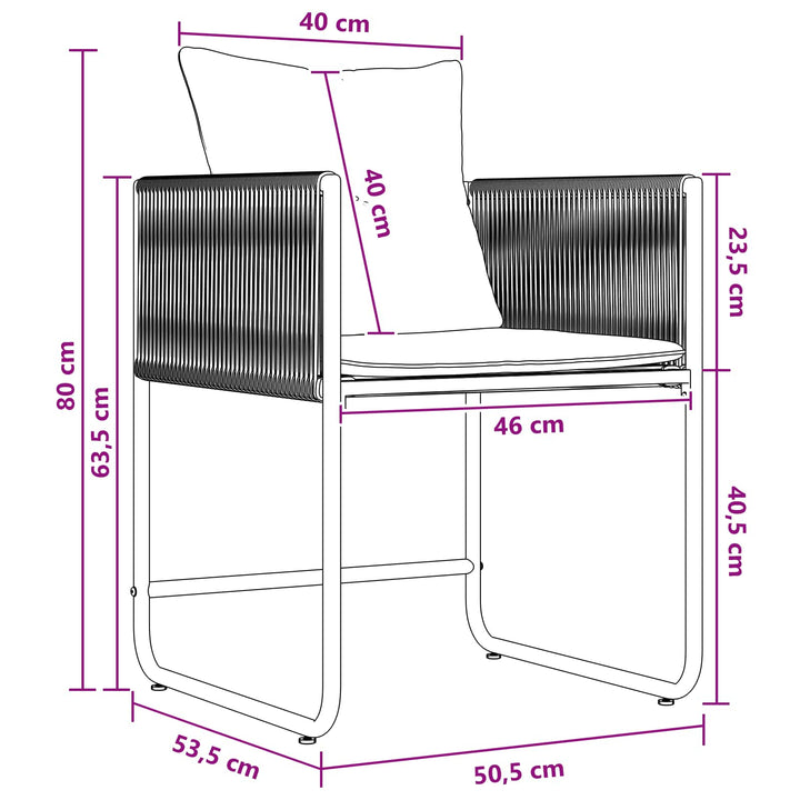 Have Spisebordssæt 5 pcs Sort og Anthracit 80 x 80 x 73 cm