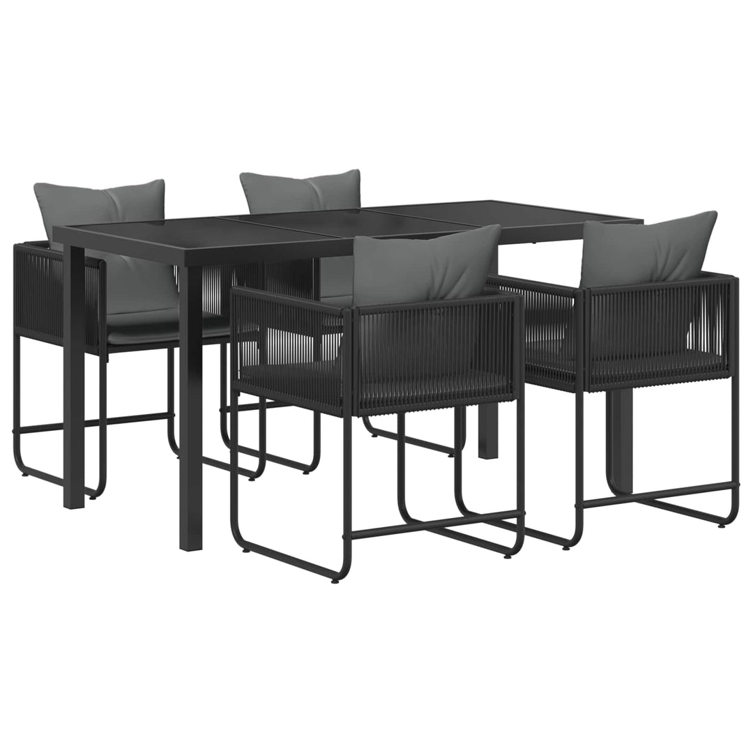 Have Spisebordssæt 5 pcs Sort og Anthracit 140 x 80 x 73 cm