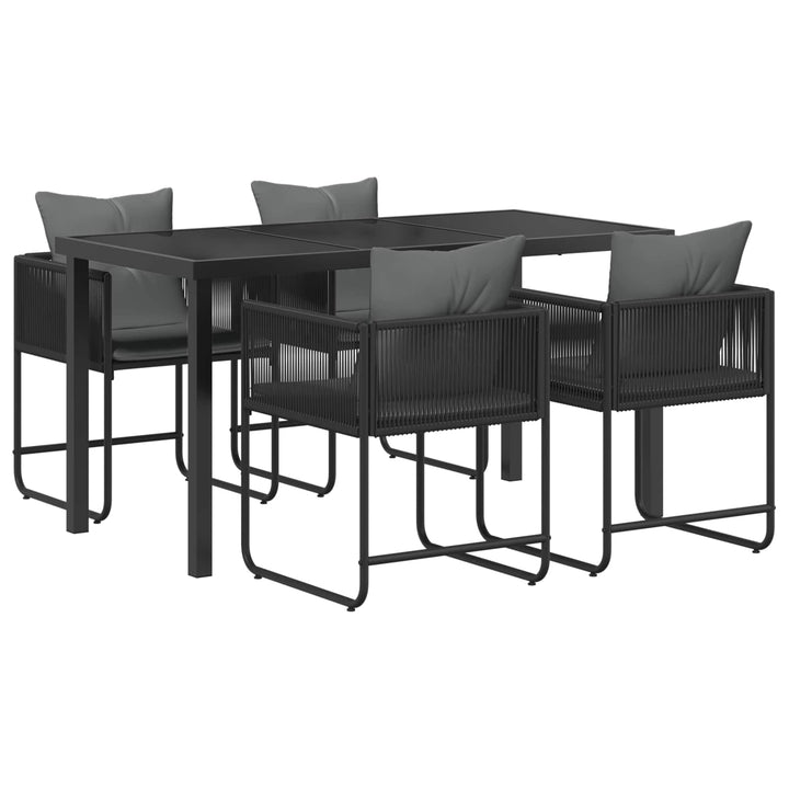 Have Spisebordssæt 5 pcs Sort og Anthracit 140 x 80 x 73 cm