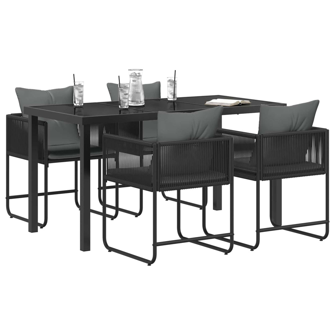 Have Spisebordssæt 5 pcs Sort og Anthracit 140 x 80 x 73 cm