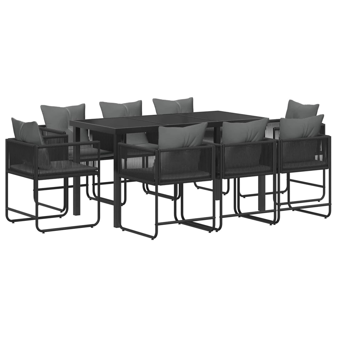 Have Spisebordssæt 9 pcs Sort og Anthracit 160 x 80 x 73 cm