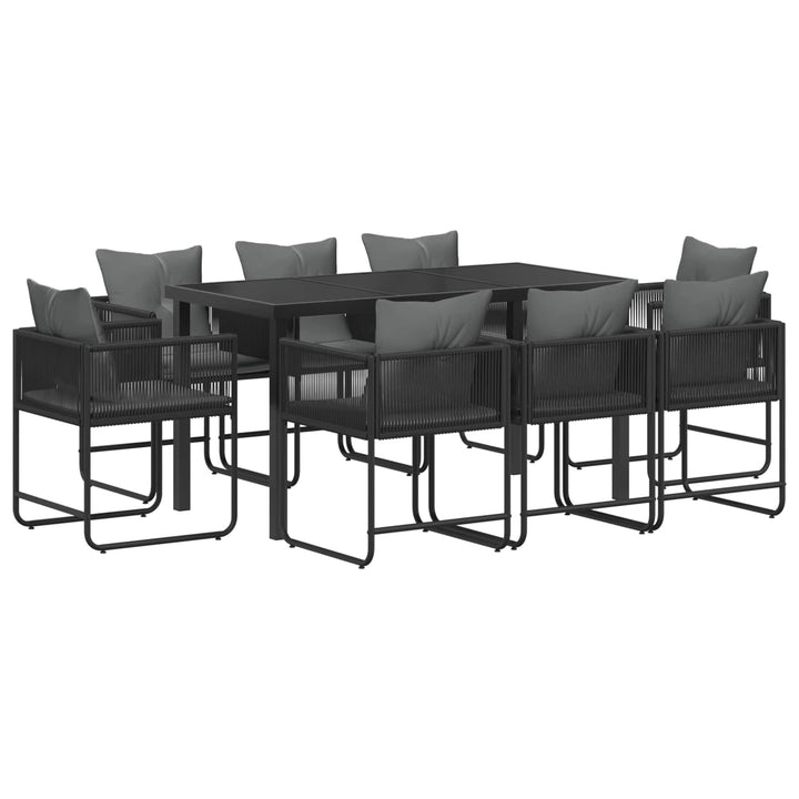 Have Spisebordssæt 9 pcs Sort og Anthracit 160 x 80 x 73 cm