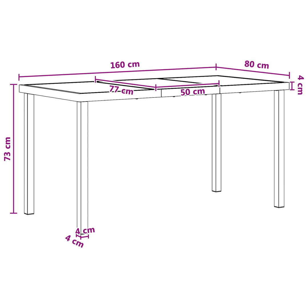 Have Spisebordssæt 9 pcs Sort og Anthracit 160 x 80 x 73 cm