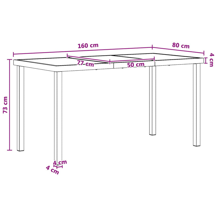 Have Spisebordssæt 9 pcs Sort og Anthracit 160 x 80 x 73 cm