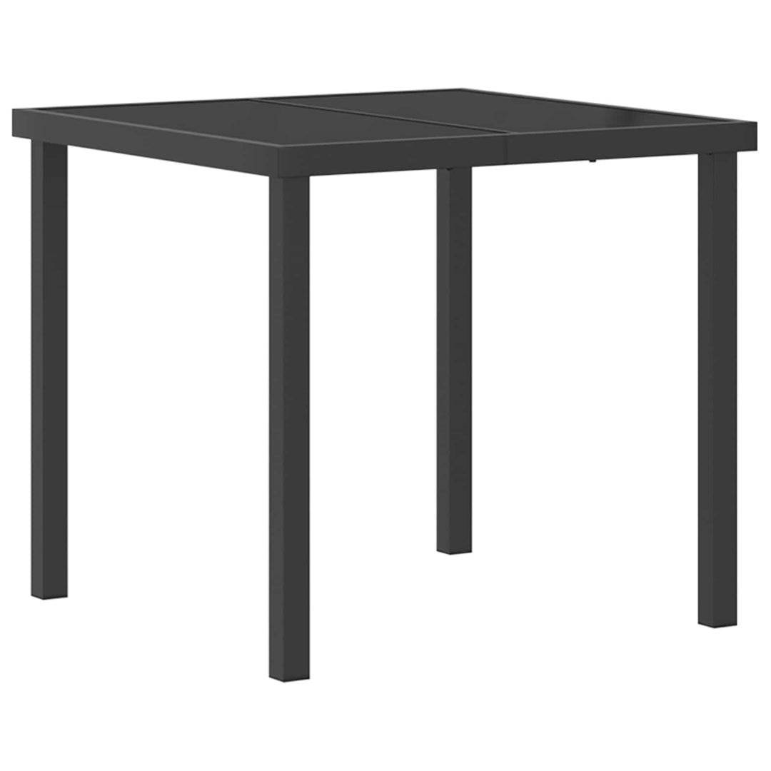 Udendørs spise sæt 5 stk. Sort polyrattan