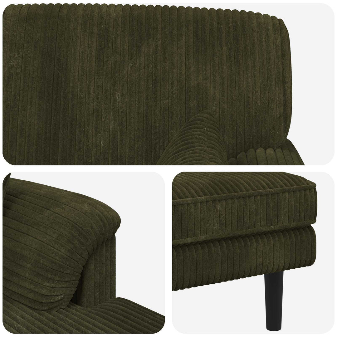 Chaiselong Grøn Corduroy stof