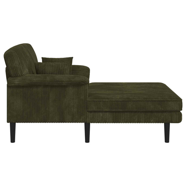 Chaiselong Grøn Corduroy stof