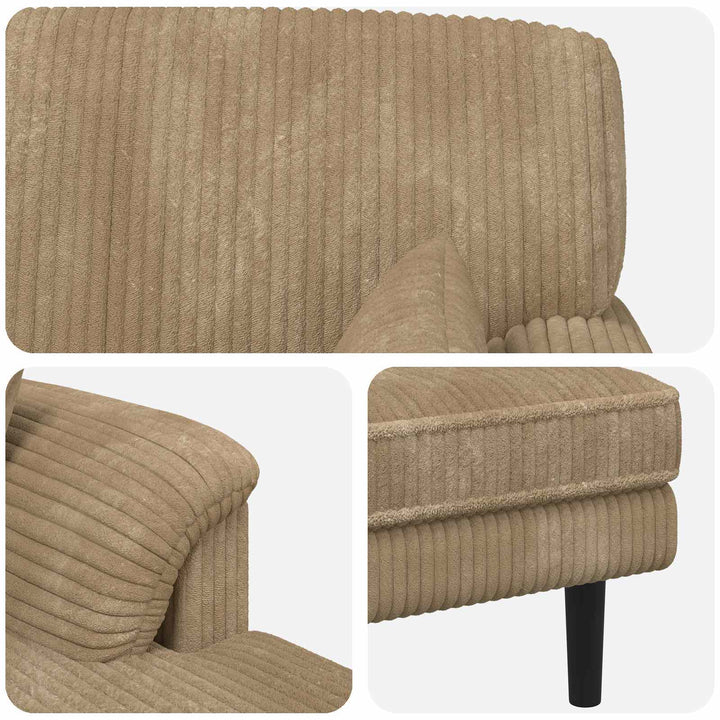 Chaiselong Gråbrun Corduroy stof