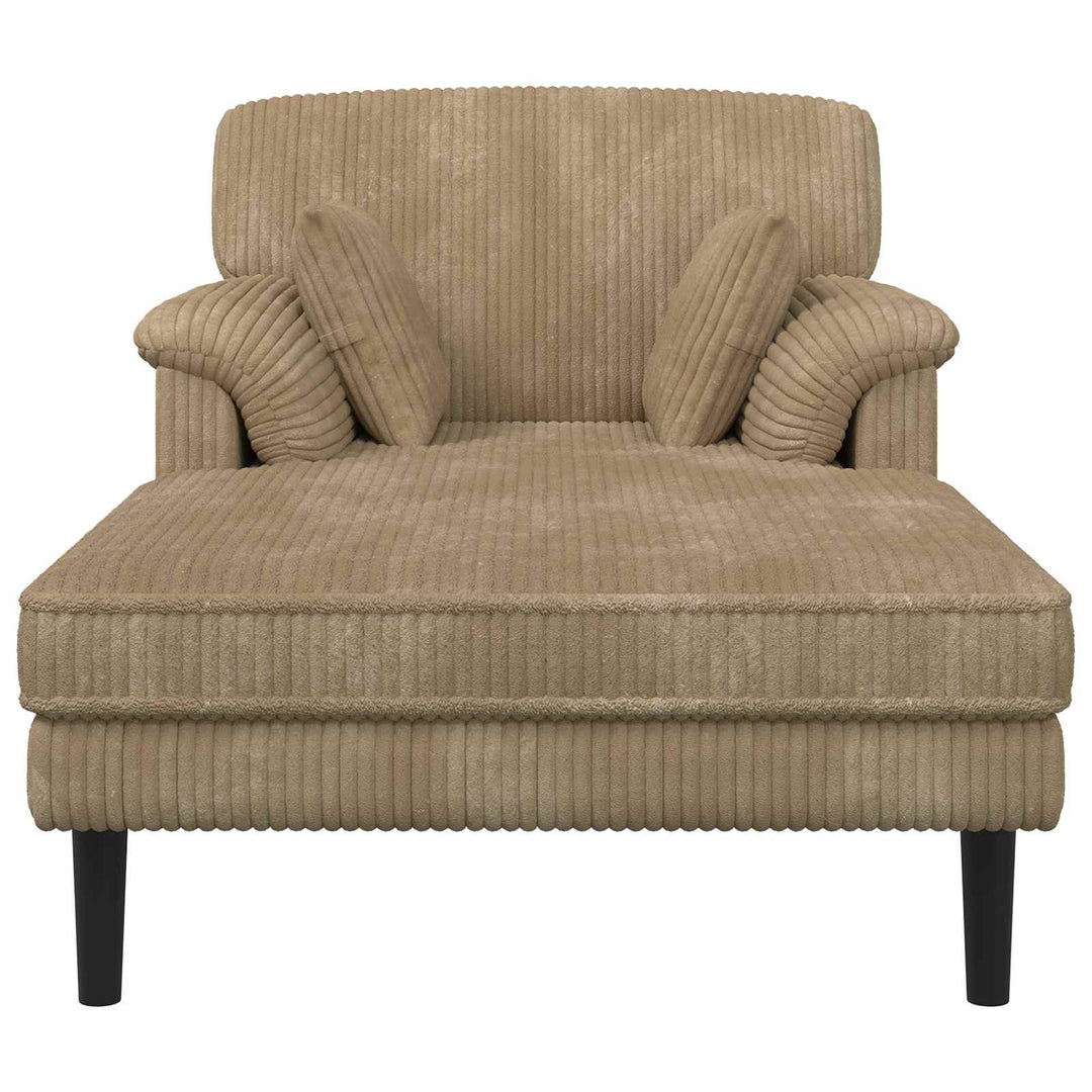 Chaiselong Gråbrun Corduroy stof