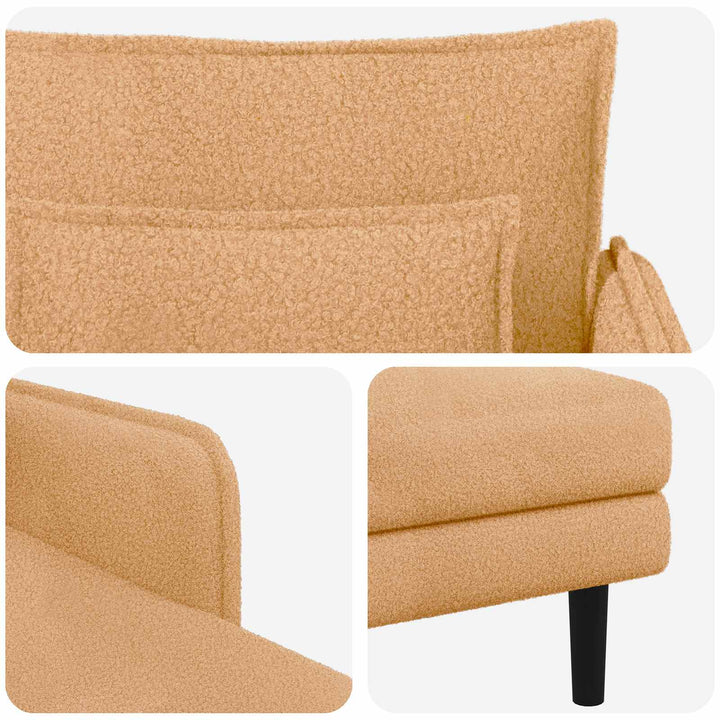 Overdimensioneret chaiselong Beige Bouclé