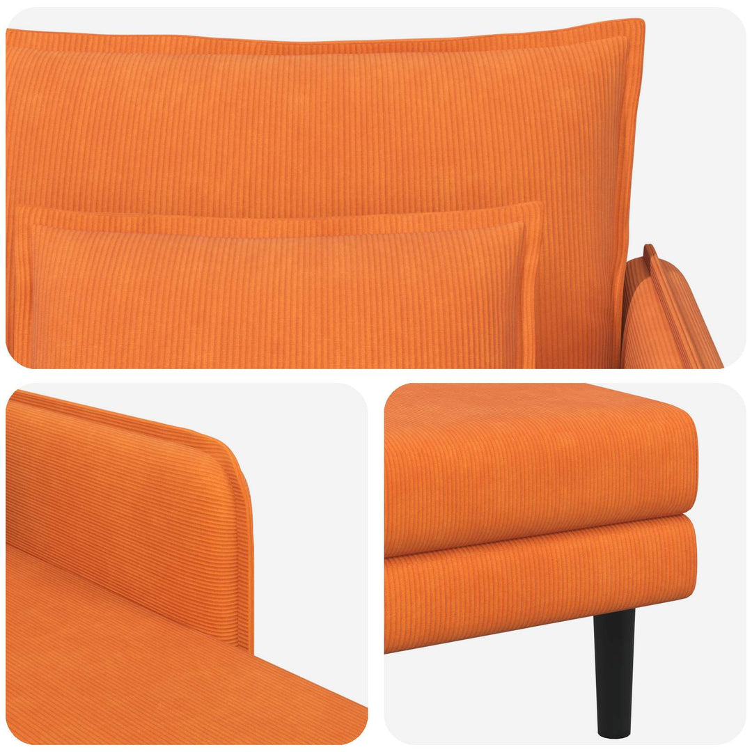 Overdimensioneret chaiselong Orange Corduroy stof
