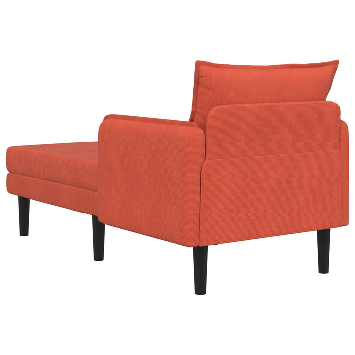 Overdimensioneret chaiselong Rød orange Corduroy stof
