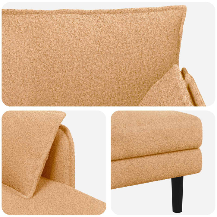 Overdimensioneret chaiselong Beige Bouclé