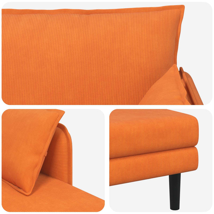 Overdimensioneret chaiselong Orange Corduroy stof