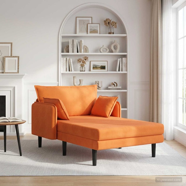Overdimensioneret chaiselong Orange Corduroy stof
