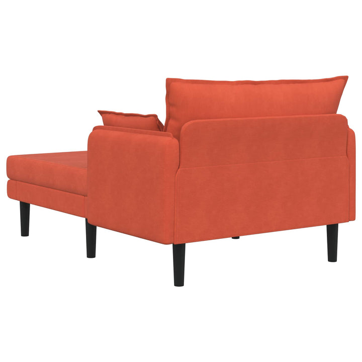 Overdimensioneret chaiselong Rød orange Corduroy stof