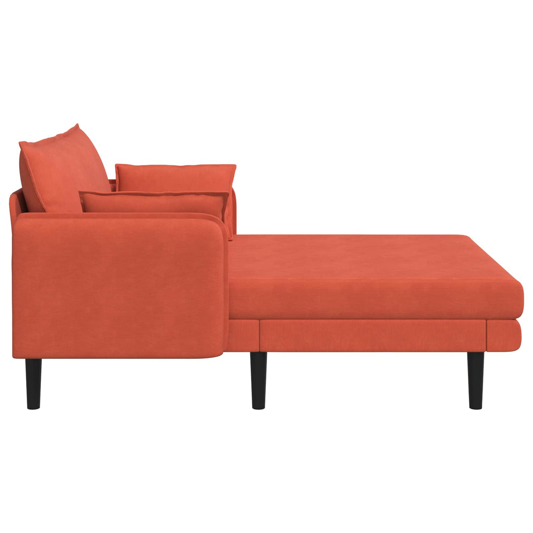 Overdimensioneret chaiselong Rød orange Corduroy stof