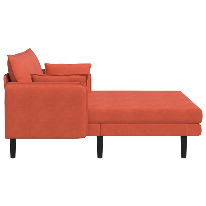Overdimensioneret chaiselong Rød orange Corduroy stof