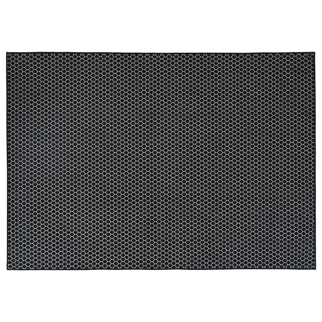 Tæppe ORIZ Sort netmønster 240 x 340 cm 100% polyester