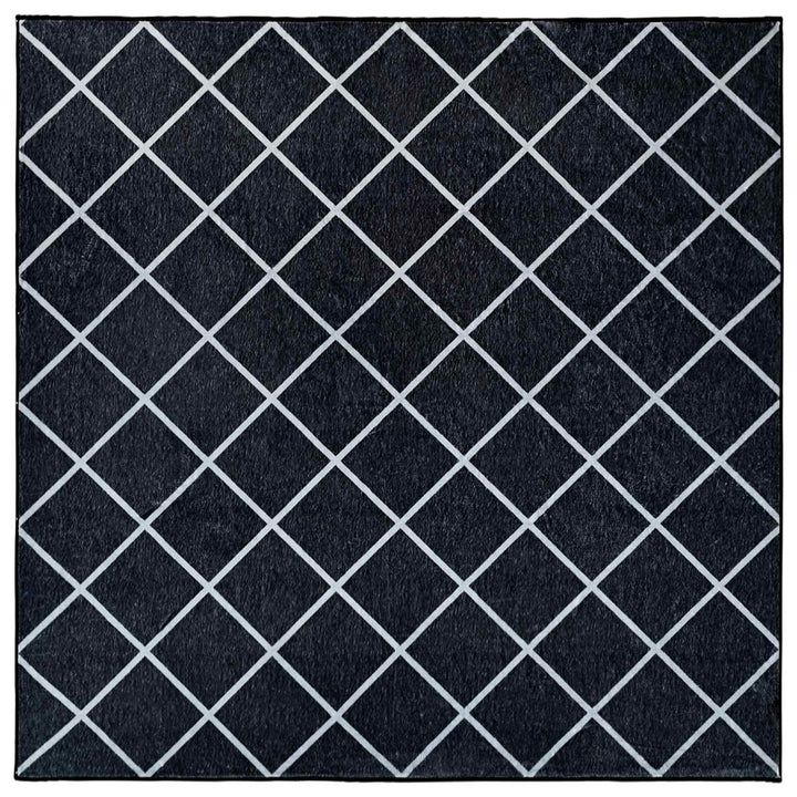 Tæppe ORIZ Sort diamantmønster 240 x 240 cm 100% polyester