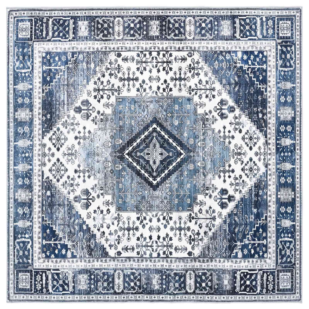 Tæppe ORIZ Mørk blå 160 x 160 cm 100% polyester
