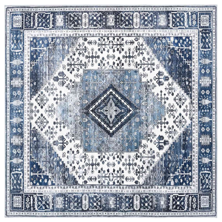 Tæppe ORIZ Mørk blå 160 x 160 cm 100% polyester