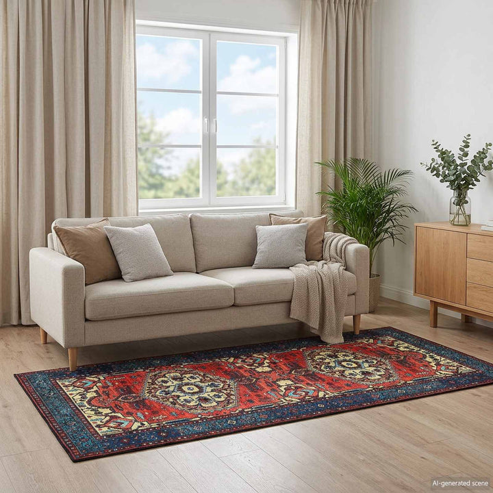 Tæppe ORIZ Rød 80 x 200 cm 100% polyester