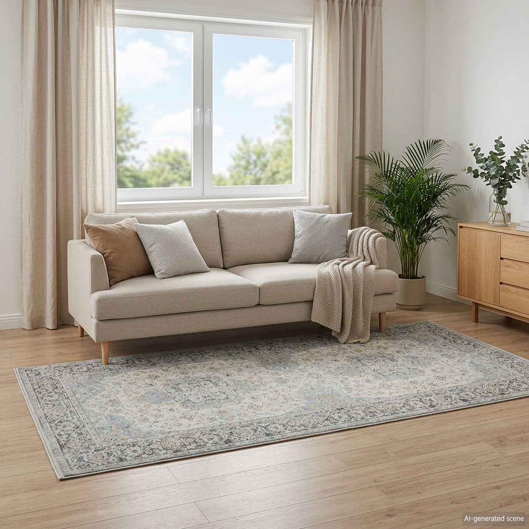 Tæppe ORIZ Cremefarvet 80 x 200 cm 100% polyester