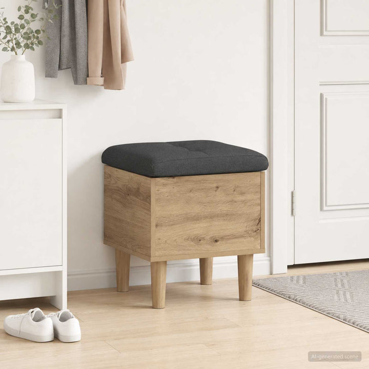 Opbevaringsbænk med pude Artisan-eg 42 x 42 x 46 cm