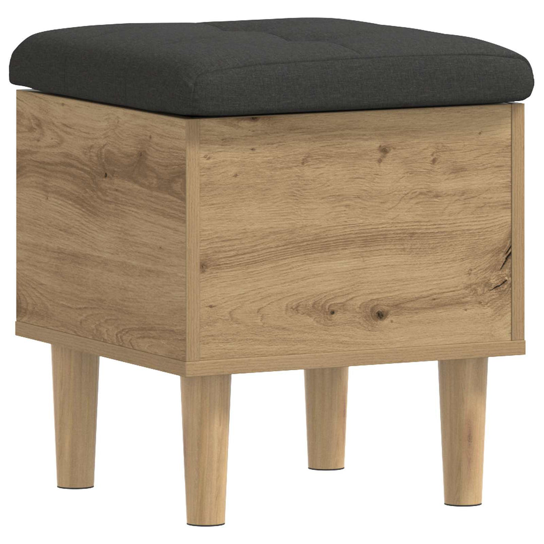 Opbevaringsbænk med pude Artisan-eg 42 x 42 x 46 cm