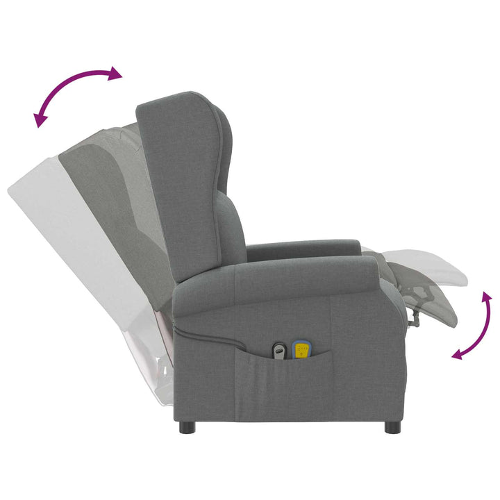 Wingback elektrisk massage lænestol Mørkegrå Stof