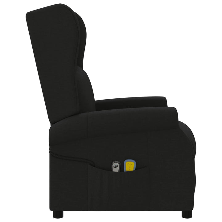 Wingback elektrisk massage lænestol Sort Stof
