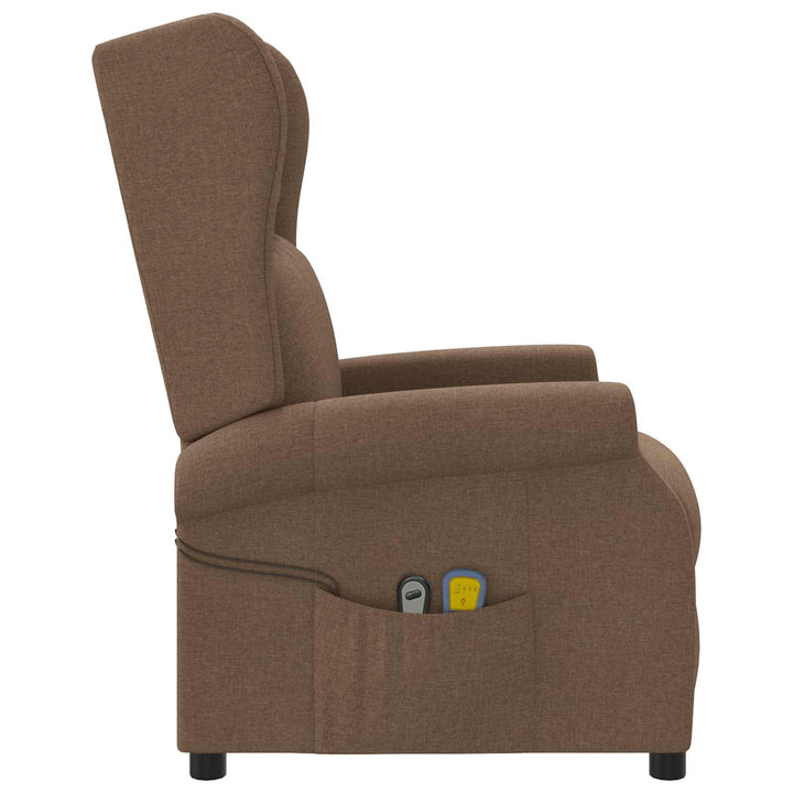 Wingback elektrisk massage lænestol Brun Stof