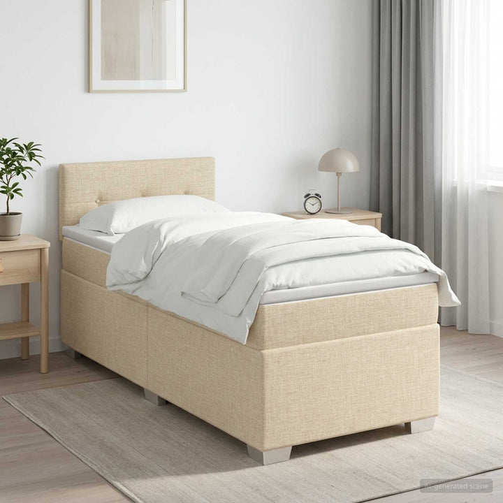 Boxmadras med topmadras Cremefarvet 100 x 200 cm Stof