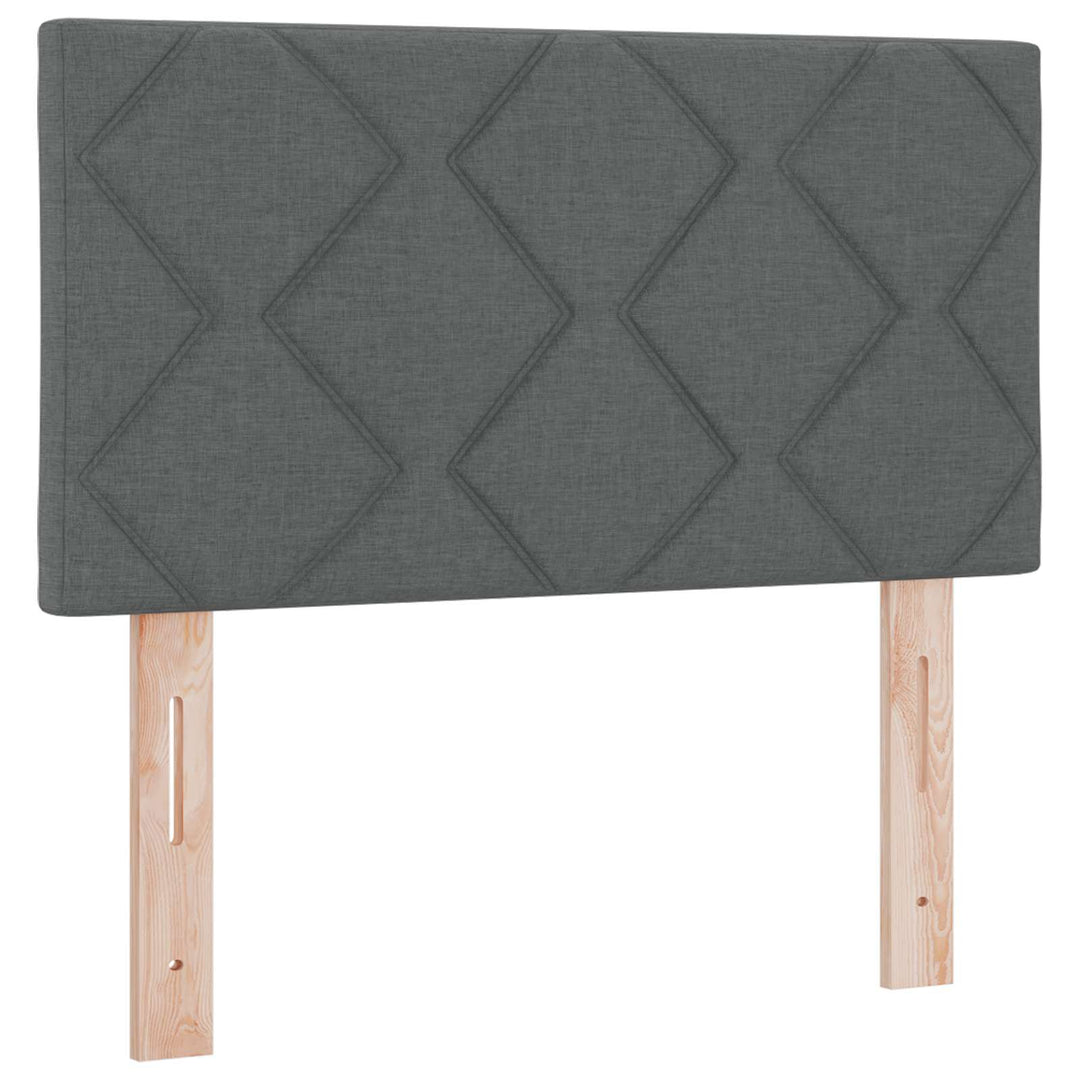 Boxmadras med topmadras Mørkegrå 90 x 190 cm Stof