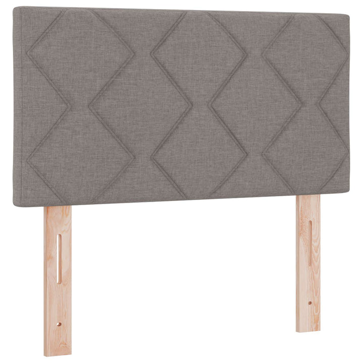 Boxmadras med topmadras med hovedgærde Gråbrun 90 x 190 cm Stof