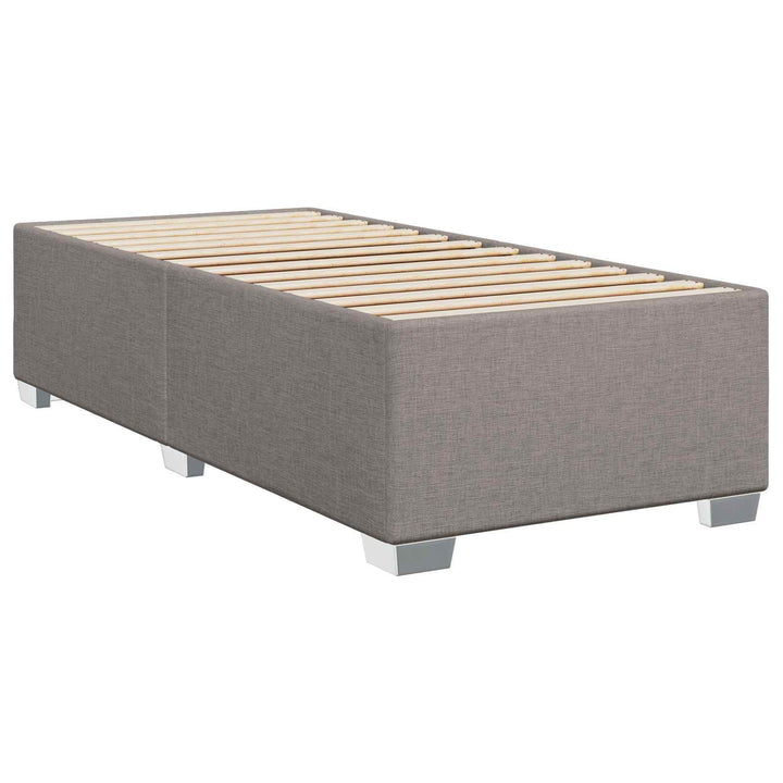 Boxmadras med topmadras med hovedgærde Gråbrun 90 x 190 cm Stof