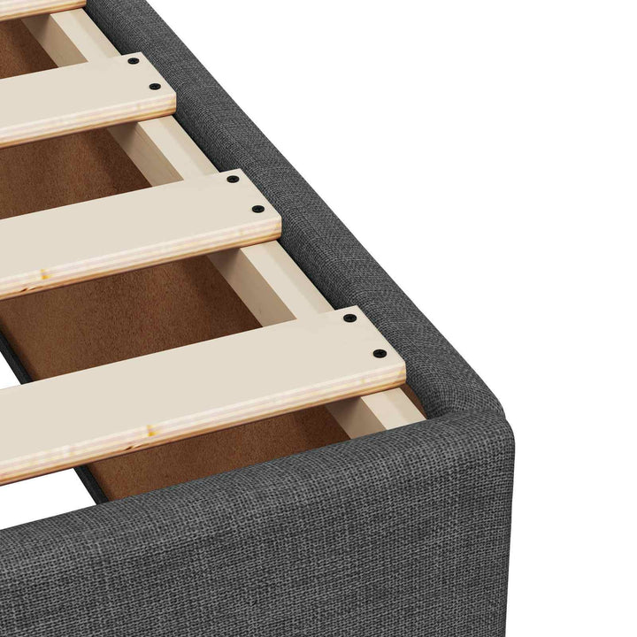 Boxmadras med topmadras Mørkegrå 90 x 200 cm Stof