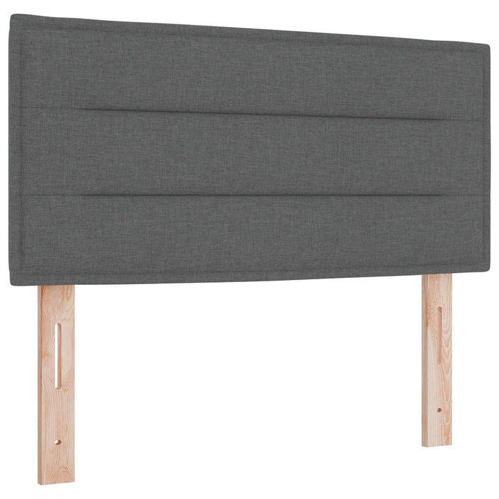 Boxmadras med topmadras Mørkegrå 90 x 200 cm Stof