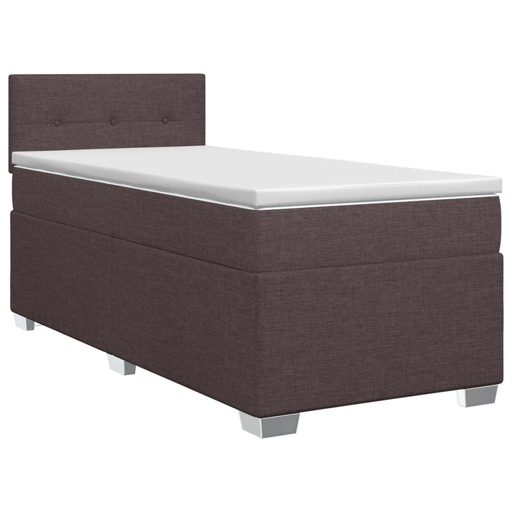 Boxmadras med topmadras Mørk Brun 90 x 200 cm Stof