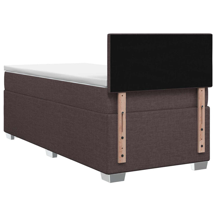 Boxmadras med topmadras Mørk Brun 90 x 200 cm Stof
