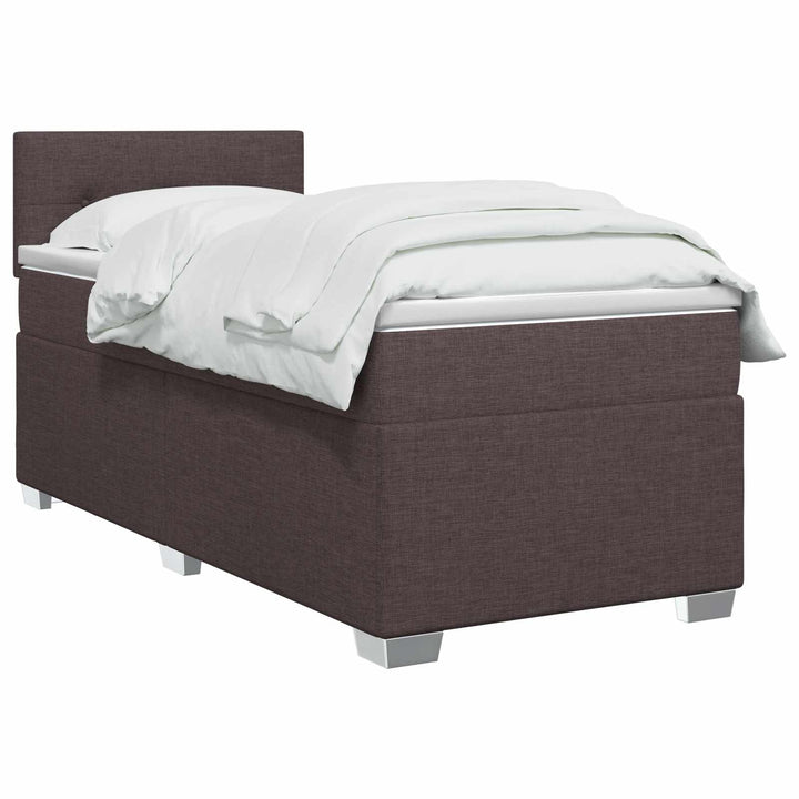 Boxmadras med topmadras Mørk Brun 90 x 200 cm Stof