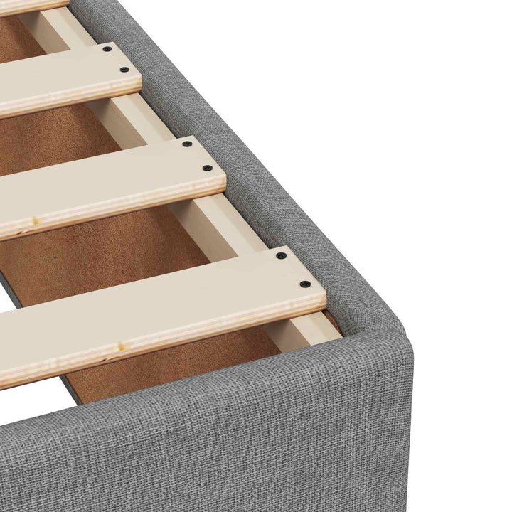 Boxmadras med topmadras med hovedgærde Lysegrå 90 x 200 cm Stof