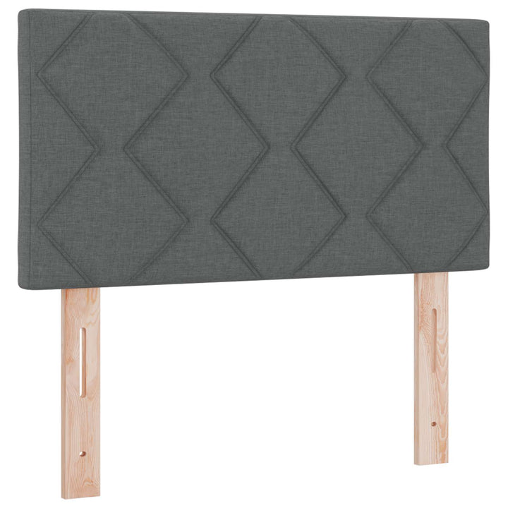 Boxmadras med topmadras Mørkegrå 90 x 200 cm Stof