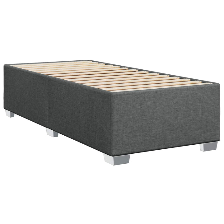 Boxmadras med topmadras Mørkegrå 90 x 200 cm Stof