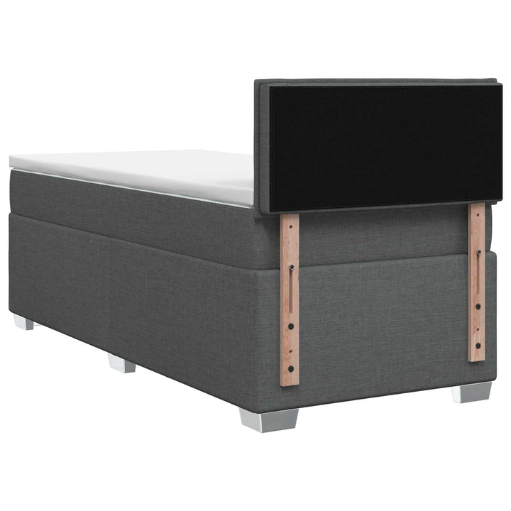 Boxmadras med topmadras Mørkegrå 90 x 200 cm Stof