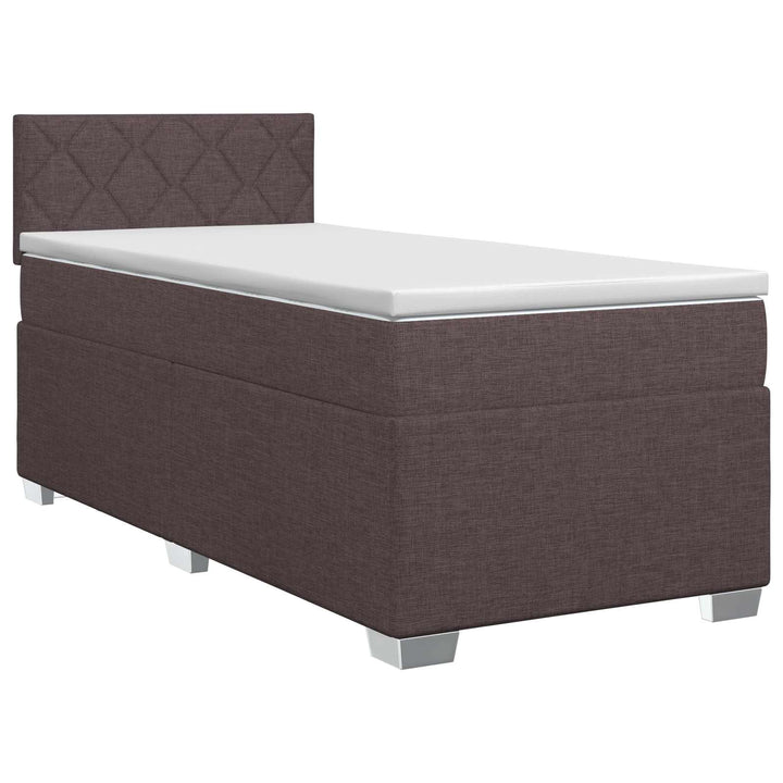 Boxmadras med topmadras Mørk Brun 90 x 200 cm Stof